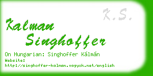 kalman singhoffer business card