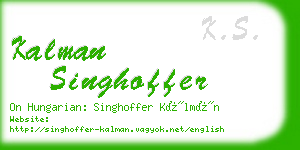 kalman singhoffer business card